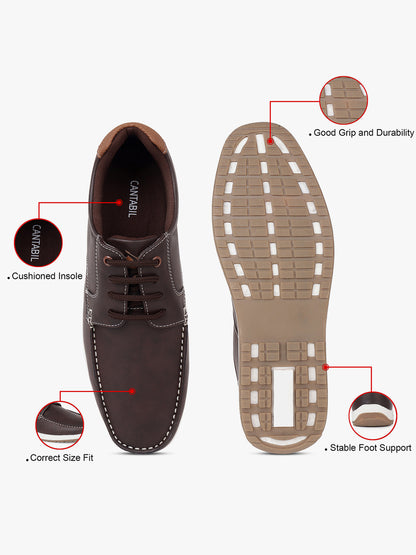 Casual Shoes for Men | Lightweight & Comfortable with Cushioned Insole PU (Polyurethane) Upper TPR Sole Lace-Up Closure