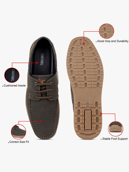 Casual Shoes for Men | Lightweight & Comfortable with Cushioned Insole PU (Polyurethane) Upper TPR Sole Lace-Up Closure