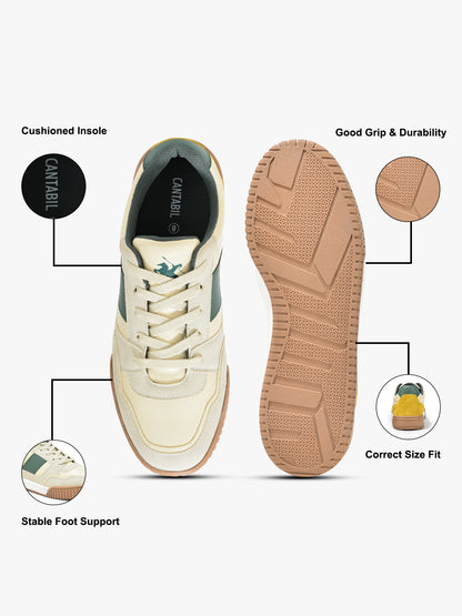 Casual Sneaker Shoes for Men | Lightweight & Comfortable with Cushioned Insole PU (Polyurethane) Upper TPR Sole Lace-Up Closure