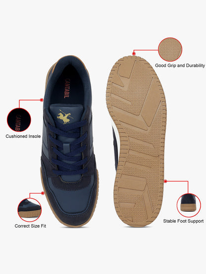 Casual Sneaker Shoes for Men | Lightweight & Comfortable with Cushioned Insole PU (Polyurethane) Upper TPR Sole Lace-Up Closure