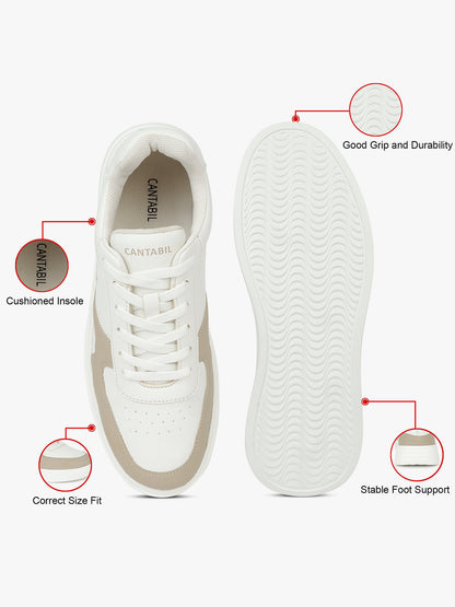 Casual Sneaker Shoes for Men | Lightweight & Comfortable with Cushioned Insole PU (Polyurethane) Upper EVA Sole Lace-Up Closure