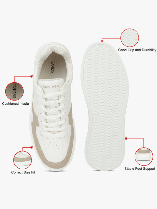 Casual Sneaker Shoes for Men | Lightweight & Comfortable with Cushioned Insole PU (Polyurethane) Upper EVA Sole Lace-Up Closure