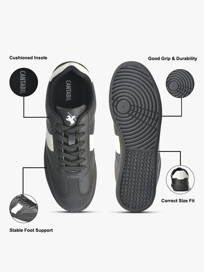 Casual Sneaker Shoes for Men | Lightweight & Comfortable with Cushioned Insole PU (Polyurethane) Upper TPR Sole Lace-Up Closure