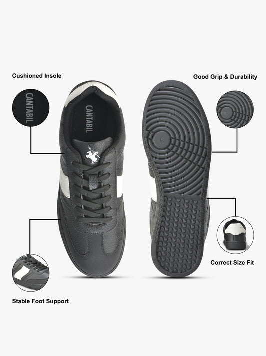 Casual Sneaker Shoes for Men | Lightweight & Comfortable with Cushioned Insole PU (Polyurethane) Upper TPR Sole Lace-Up Closure