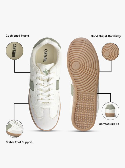 Casual Sneaker Shoes for Men | Lightweight & Comfortable with Cushioned Insole PU (Polyurethane) Upper TPR Sole Lace-Up Closure