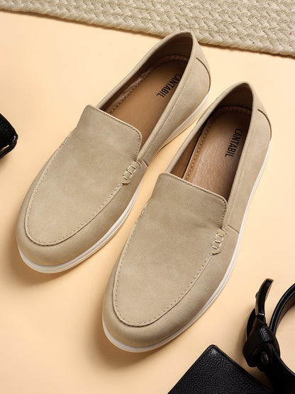 Casual Loafers Shoes for Men | Lightweight & Comfortable with Cushioned Insole PU Upper TPR Sole Lace-Up on Closure