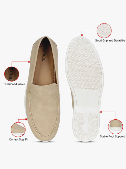 Casual Loafers Shoes for Men | Lightweight & Comfortable with Cushioned Insole PU Upper TPR Sole Lace-Up on Closure