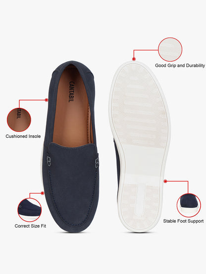 Casual Loafers Shoes for Men | Lightweight & Comfortable with Cushioned Insole PU Upper TPR Sole Lace-Up on Closure