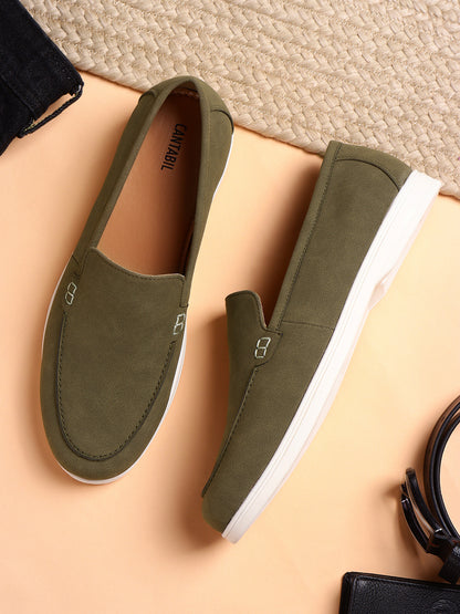 Casual Loafers Shoes for Men | Lightweight & Comfortable with Cushioned Insole PU Upper TPR Sole Lace-Up on Closure
