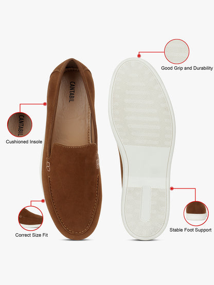 Casual Loafers Shoes for Men | Lightweight & Comfortable with Cushioned Insole PU Upper TPR Sole Lace-Up on Closure