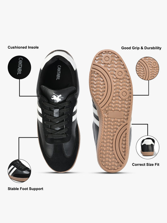 Casual Sneaker Shoes for Men | Lightweight & Comfortable with Cushioned Insole PU (Polyurethane) Upper TPR Sole Lace-Up Closure