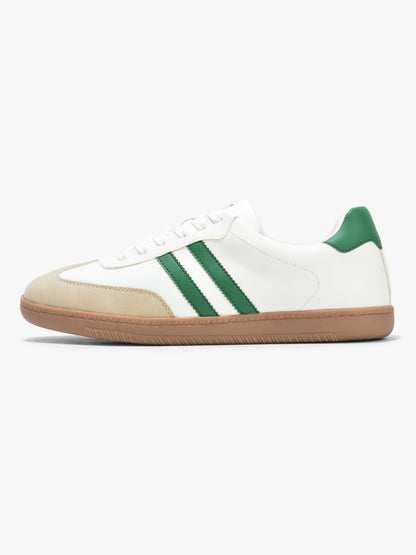Men's White & Green Colorblock Casual Sneakers Shoes