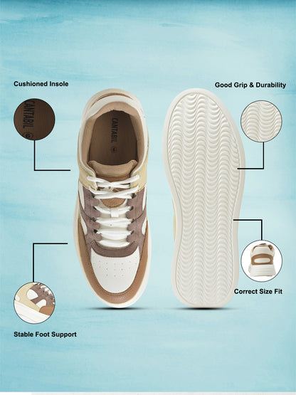 Cantabil Casual Shoes for Men | Lightweight & Comfortable with Cushioned Insole PU Upper EVA Sole Lace Up Closure