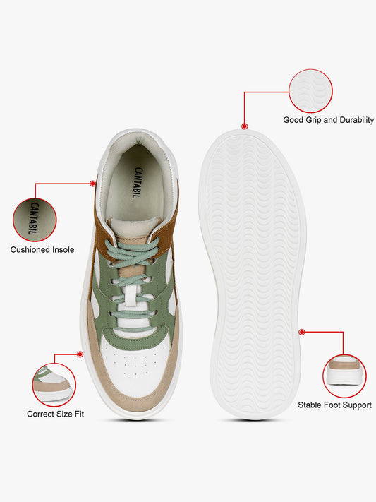 Casual Sneaker Shoes for Men | Lightweight & Comfortable with Cushioned Insole PU (Polyurethane) Upper EVA Sole Lace Up Closure