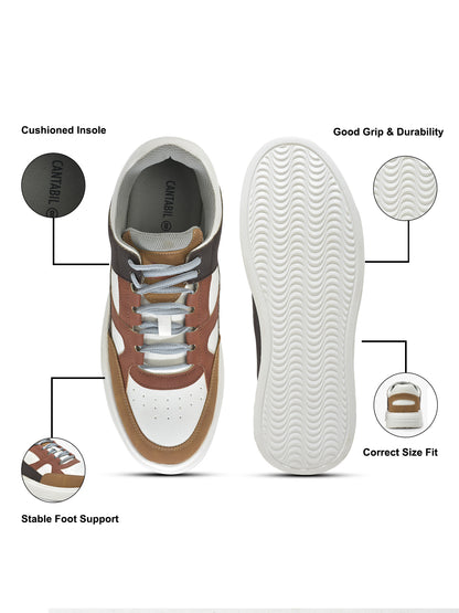 Casual Sneaker Shoes for Men | Lightweight & Comfortable with Cushioned Insole PU (Polyurethane) Upper EVA Sole Lace-Up Closure