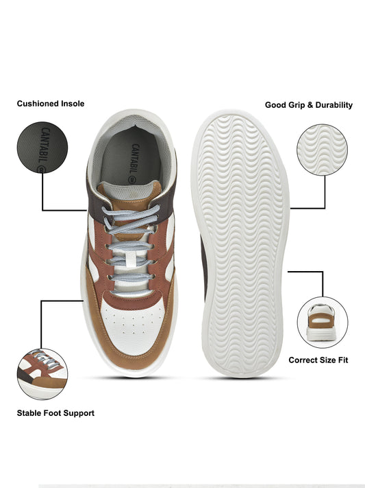 Casual Sneaker Shoes for Men | Lightweight & Comfortable with Cushioned Insole PU (Polyurethane) Upper EVA Sole Lace-Up Closure