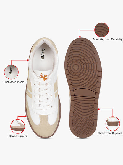 Casual Sneaker Shoes for Men | Lightweight & Comfortable with Cushioned Insole PU (Polyurethane) Upper TPR Sole Lace Up Closure