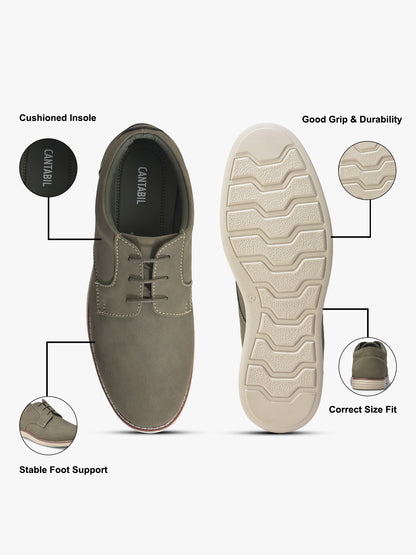 Casual Shoes for Men | Lightweight & Comfortable with Cushioned Insole PU Upper TPR Sole Lace Up Closure