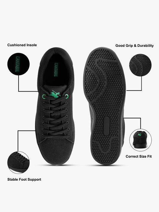 Casual Sneaker Shoes for Men | Lightweight & Comfortable with Cushioned Insole PU (Polyurethane) Upper TPR Sole Lace-Up Closure