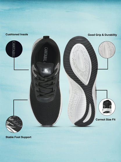 Cantabil Casual Shoes for Men | Lightweight & Comfortable with Cushioned Insole Flynet Upper Phylon Sole Lace Up Closure