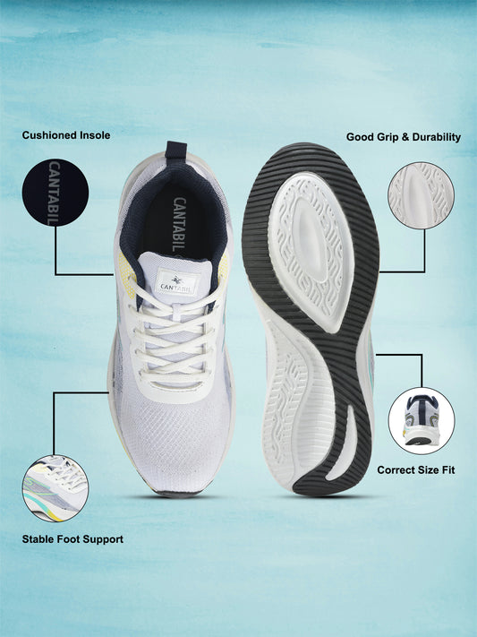 Cantabil Casual Shoes for Men | Lightweight & Comfortable with Cushioned Insole Flynet Upper Phylon Sole Lace Up Closure