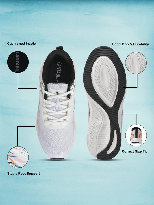 Cantabil Casual Shoes for Men | Lightweight & Comfortable with Cushioned Insole Flynet Upper Phylon Sole Lace Up Closure