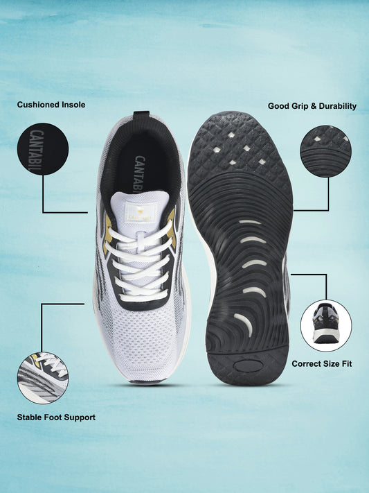 Casual Sports Shoes for Men | Lightweight & Comfortable with Cushioned Insole Flynet Upper Phylon Sole Lace Up Closure