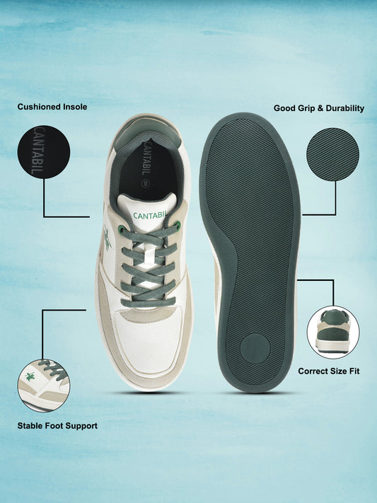 Cantabil Casual Shoes for Men | Lightweight & Comfortable with Cushioned Insole PU Upper TPR Sole Lace Up Closure
