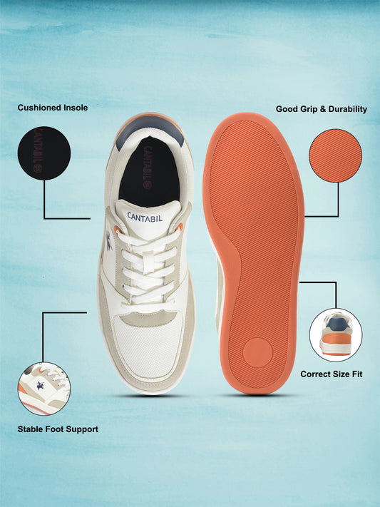 Casual Shoes for Men | Lightweight & Comfortable with Cushioned Insole PU Upper TPR Sole Lace Up Closure