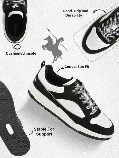 Sneaker for Men | Lightweight & Comfortable with Cushioned Insole PU Upper TPR Sole Lace-Up Closure