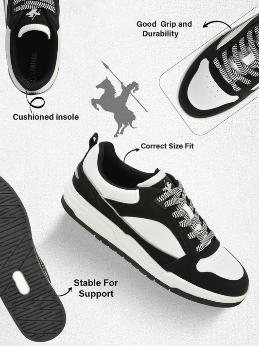 Sneaker for Men | Lightweight & Comfortable with Cushioned Insole PU Upper TPR Sole Lace-Up Closure
