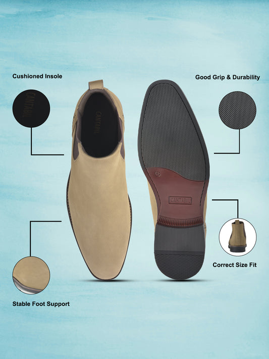 Casual Boot for Men | Lightweight & Comfortable with Cushioned Insole PU Upper TPR Sole Slip On Closure