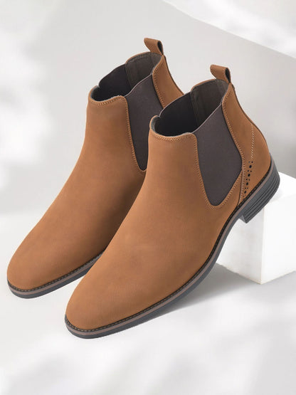 Casual Boot for Men | Lightweight & Comfortable with Cushioned Insole PU Upper TPR Sole Slip On Closure