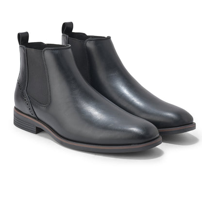Men's Black Solid Casual Boots