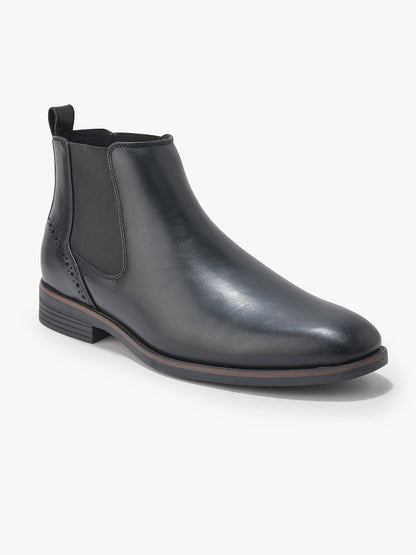 Men's Black Solid Casual Boots