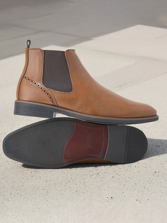 Casual Boot for Men | Lightweight & Comfortable with Cushioned Insole PU Upper TPR Sole Slip On Closure