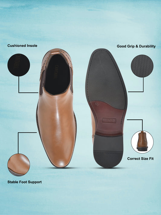 Casual Boot for Men | Lightweight & Comfortable with Cushioned Insole PU Upper TPR Sole Slip On Closure