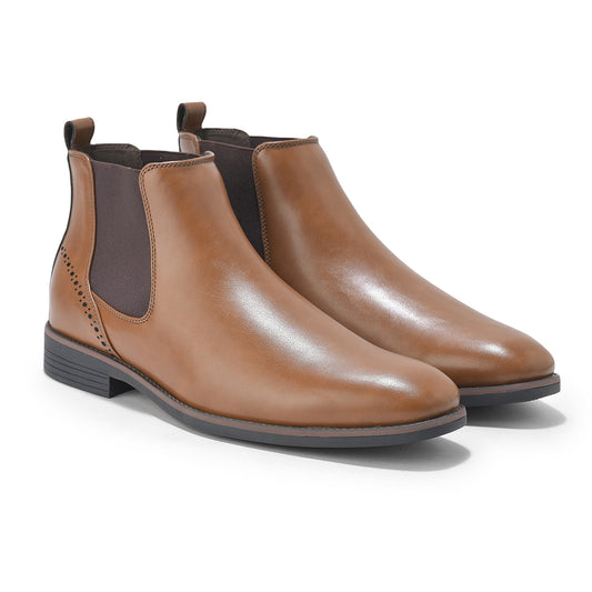 Casual Boot for Men | Lightweight & Comfortable with Cushioned Insole PU Upper TPR Sole Slip On Closure