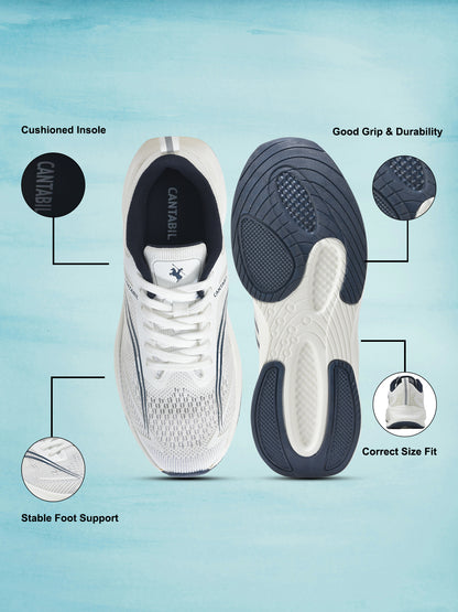 Casual Sports Shoes for Men | Lightweight & Comfortable with Cushioned Insole Flynet Upper Phylon Sole Lace-Up Closure