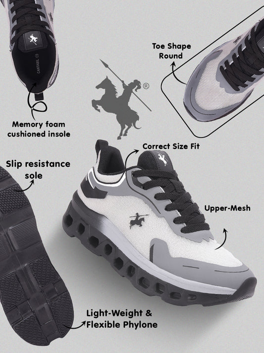 Casual Shoes for Men l Lightweight & Comfortable with Cushioned Insole Mesh Upper Phylon Sole Lace-Up Closure