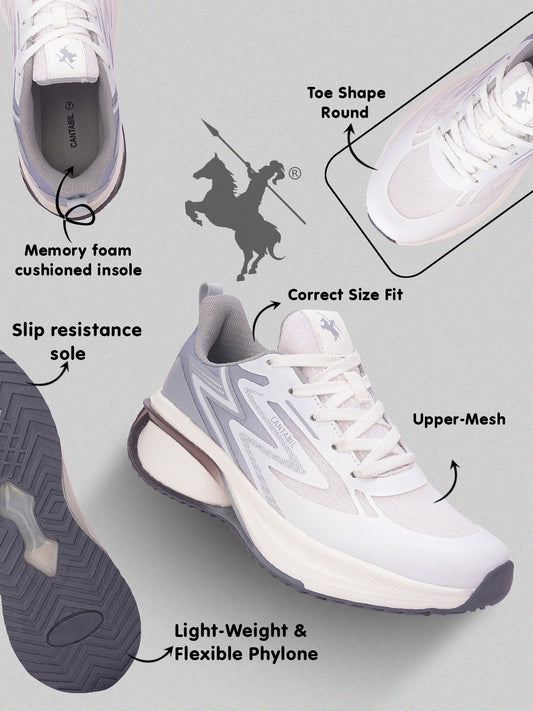 Casual Shoes for Men l Lightweight & Comfortable with Cushioned Insole Mesh Upper Phylon Sole Lace-Up Closure