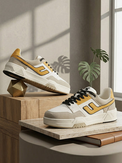 Sneaker Shoes for Men | Lightweight & Comfortable with Cushioned Insole PU (Polyurethane) Upper TPR Sole Lace-Up Closure
