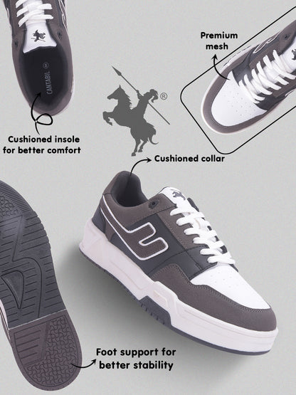 Sneakers for Men l Lightweight & Comfortable with Cushioned Insole PU Upper TPR Sole Lace-Up Closure