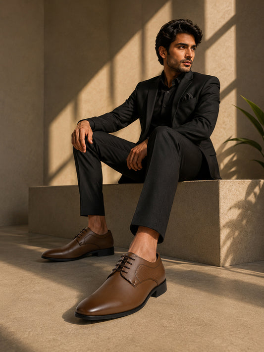 Men’s Tan Solid Formal Shoes