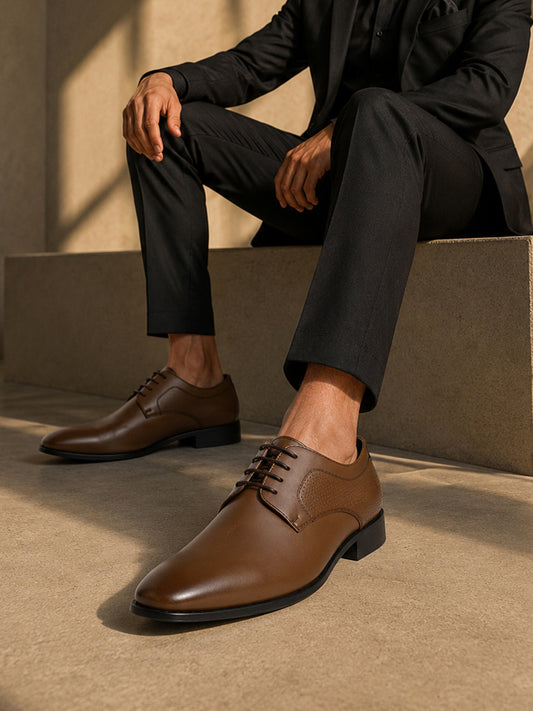 Men’s Tan Solid Formal Shoes