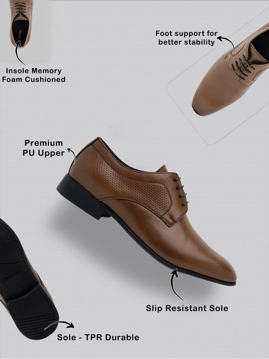 Men’s Tan Solid Formal Shoes