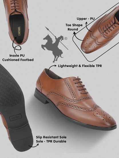 Men’s tan Solid Formal Shoes