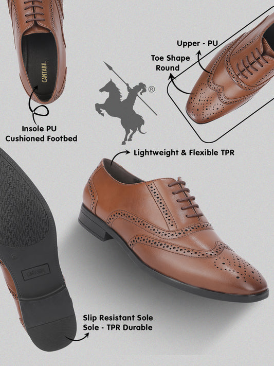 Men’s tan Solid Formal Shoes