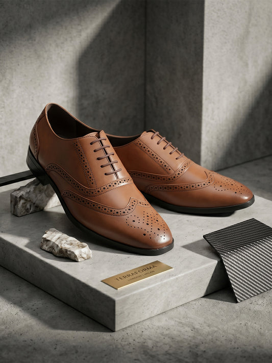 Men’s tan Solid Formal Shoes