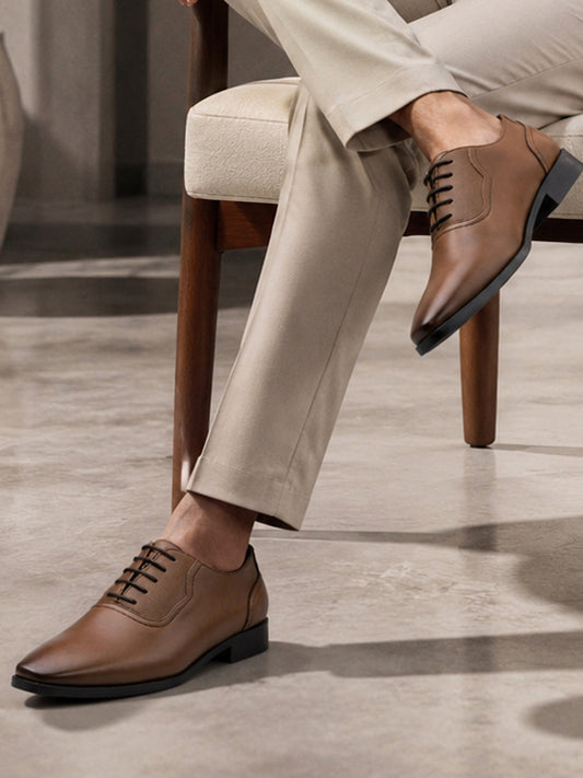 Men’s tan Solid Formal Shoes